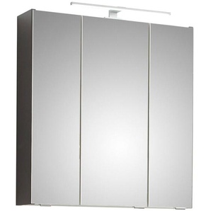Badezimmer Spiegelschrank, 65 cm breit, QENA-66 in Quarzgrau Matt Touch, b/h/t ca. 65/70/16 cm
