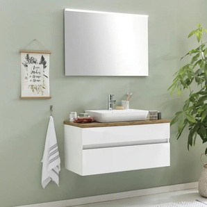 Badezimmerkombination - weiß - Materialmix - 100 cm | Möbel Kraft