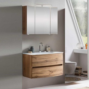 Badezimmermöbel Set in Wildeichefarben 80 cm breit (zweiteilig)