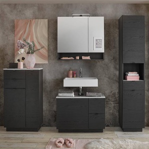 Badezimmerset 4-teilig 158 x 195 x 36cm Schwarz