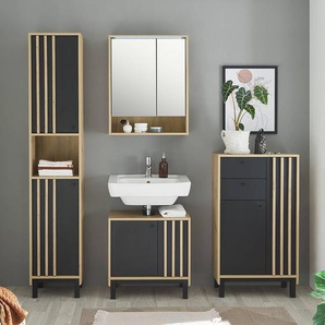 Badezimmerset 4-teilig 180 x 195 x 36cm Schwarz