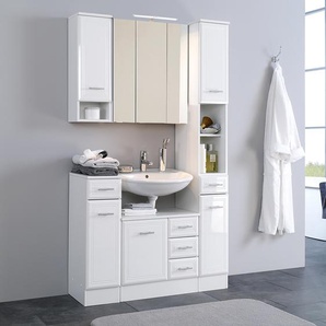 Badezimmerset 5-teilig 110 x 35cm Weiß