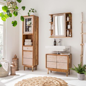 Badezimmerset II 3-teilig 130 x 180 x 30cm Braun