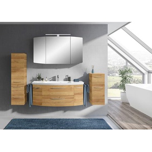 Badezimmerset Cassca VIII 4-teilig 207 x 200 x 46cm Braun/Eiche Riviera Dekor