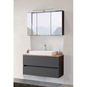Badezimmerset 2-teilig 100 x 200 x 48cm Grau/Matt Grau
