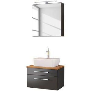 Badezimmerset VII 2-teilig 60 x 200 x 47cm Grau/Anthrazit