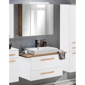 Badezimmerset Duo I 2-teilig 102 x 50cm Weiß/Weiß