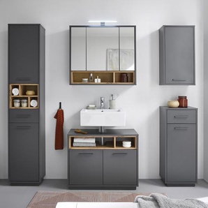 Badezimmerset I 5-teilig 156 x 30cm Grau