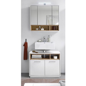 Badezimmerset IV 2-teilig 80 x 160 x 40cm Weiß/Weiß