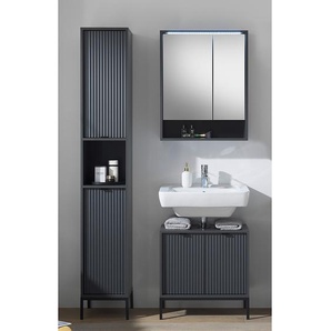 Badezimmerset II 3-teilig 120 x 195 x 32cm Grau/Matt Grau