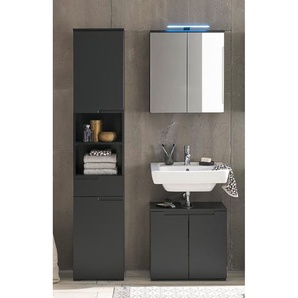 Badezimmerset I 3-teilig 100 x 191 x 32cm Schwarz