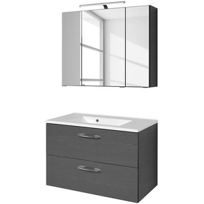 Badezimmerset 2-teilig 80cm Grau/Graphit