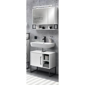 Badezimmerset Limone I 2-teilig 60 x 33cm Weiß/Weiß