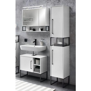 Badezimmerset Limone II 3-teilig 90 x 183 x 33cm Weiß/Weiß