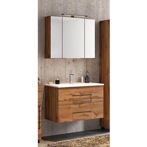 Badezimmerset 2-teilig 80 x 200 x 47cm Braun/Eiche Wotan Dekor