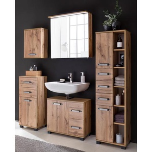 Badezimmerset Milan II 5-teilig 147 x 32cm Braun