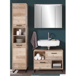 Badezimmerset III 3-teilig 118 x 190 x 37cm Braun