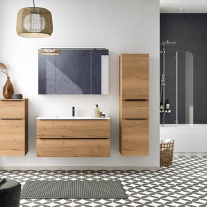 Badezimmerset MYBA IV 2-teilig 120cm Braun/Eiche Dekor