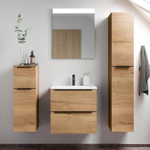 Badezimmerset MYBA VI 4-teilig 120cm Braun/Eiche Dekor