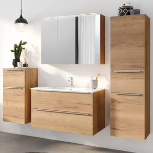 Badezimmerset MYBA VII 4-teilig 190cm Grau/Eiche Dekor