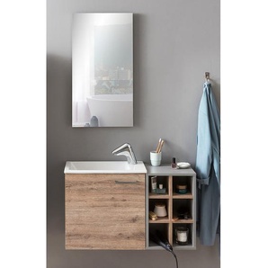 Badezimmerset 3-teilig 80 x 25cm Braun/Wildeiche Dekor