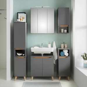 Badezimmerset II 5-teilig 120 x 141 x 33cm Grau