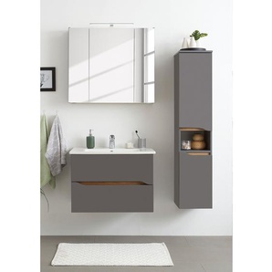 Badezimmerset IV 3-teilig 105 x 45cm Grau