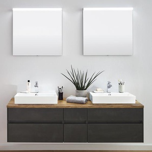 Badezimmerset Unique V 2-teilig 172 x 44 x 49cm Grau/Anthrazit