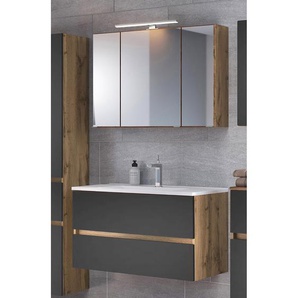 Badezimmerset I 2-teilig 100cm Grau/Matt Grau