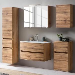 Badezimmerset XV 5-teilig 160 x 200 x 49cm Braun/Wotaneiche Dekor