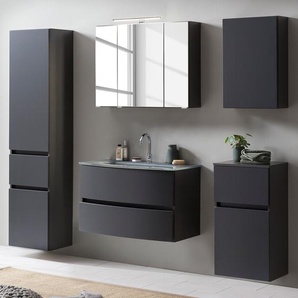 Badezimmerset XVI 5-teilig 160 x 200 x 49cm Grau/Matt Grau