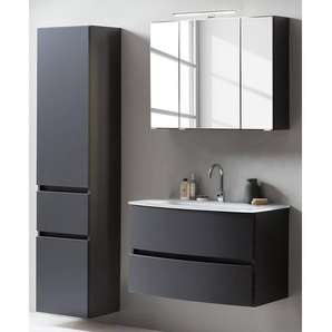 Badezimmerset VII 3-teilig 120 x 200 x 49cm Grau/Matt Grau