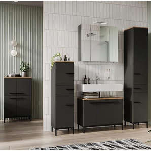 Badezimmerset Yonkers V 5-teilig 253 x 190 x 34cm Grau/Graphit