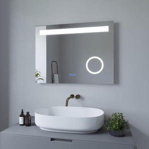 Badezimmerspiegel mit led Licht Kosmetikspiegel 80x60cm dales Typ c Touch Sensor Dimmbar Antibeschlag Kaltweiß 6400K Warmweiß 3000K