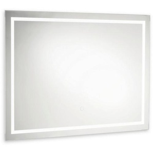 Badezimmerspiegel Leonardo 70, Silber, Glas, rechteckig, F, 50x70x2.5 cm, Badezimmer, Badezimmerspiegel, Beleuchtete Spiegel
