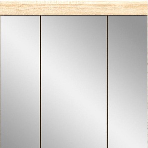 Badezimmerspiegelschrank INOSIGN Siena Schränke Gr. B/H/T: 60 cm x 79 cm x 18 cm, 3 St., beige (sonoma eiche hell, spiegelglas) Bad-Spiegelschränke Badmöbel, Spiegelschrank, Breite 60 cm