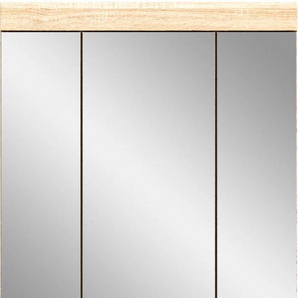 Badezimmerspiegelschrank INOSIGN Siena Schränke Gr. B/H/T: 60 cm x 79 cm x 18 cm, 3 St., beige (sonoma eiche hell, spiegelglas) Bad-Spiegelschränke