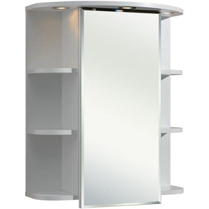 Badezimmerspiegelschrank SAPHIR Quickset 335 Badschrank, 1 Spiegeltüren, Einlegeböden, 60 cm breit Schränke Gr. B/H/T: 60 cm x 70 cm x 20 cm, LED Strahler im Kranz, 1 St., weiß Bad-Spiegelschränke
