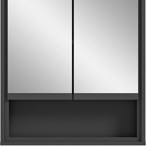 Badezimmerspiegelschrank WELLTIME Jaru Schränke Gr. B/H/T: 60 cm x 69 cm x 16 cm, grau (anthrazit) Bad-Spiegelschränke