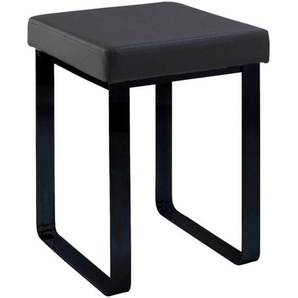 Xxxl Badhocker, Schwarz, Metall, Textil, 37x47x35 cm, freistehend, Badaccessoires, Duschzubehör, Badhocker
