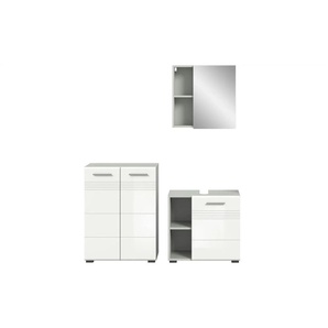 Badkombination Caputher See - weiß - Materialmix - 135 cm - 190 cm | Möbel Kraft