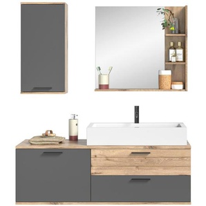 Badkombination Massower See ¦ grau ¦ Maße (cm): B: 140 H: 152