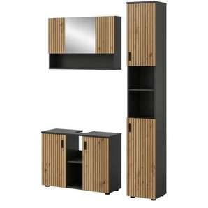 Badkombination - grau - Materialmix - 125 cm - 192 cm | Möbel Kraft
