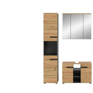 Badkombination - grau - Materialmix - 133 cm - 193 cm | Möbel Kraft