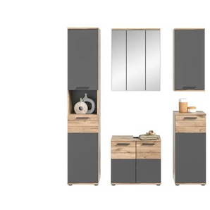 Badkombination - grau - Materialmix - 164 cm - 190 cm | Möbel Kraft
