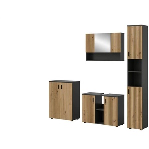 Badkombination - grau - Materialmix - 200 cm - 192 cm | Möbel Kraft