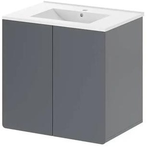 Badkombination - grau - Materialmix - 61,8 cm - 57,8 cm | Möbel Kraft