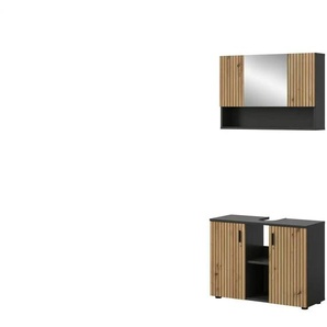 Badkombination - grau - Materialmix - 80 cm - 180 cm | Möbel Kraft