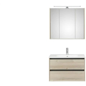 Badkombination | holzfarben | 81 cm | 200 cm |