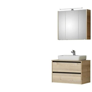 Badkombination | holzfarben | 81 cm | 200 cm |